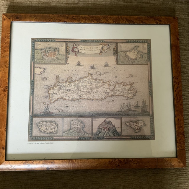 Framed Map of Insula Candida (Crete, 1680) - photo 5