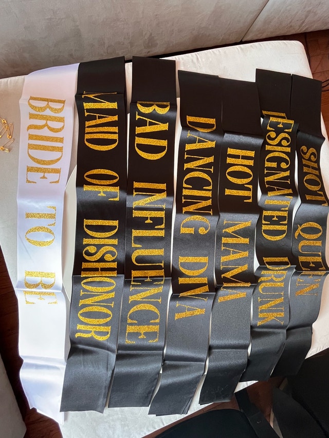 Brand NEW BRIDAL Shower Sashes with Veil Bride Bridesmaid - photo 3