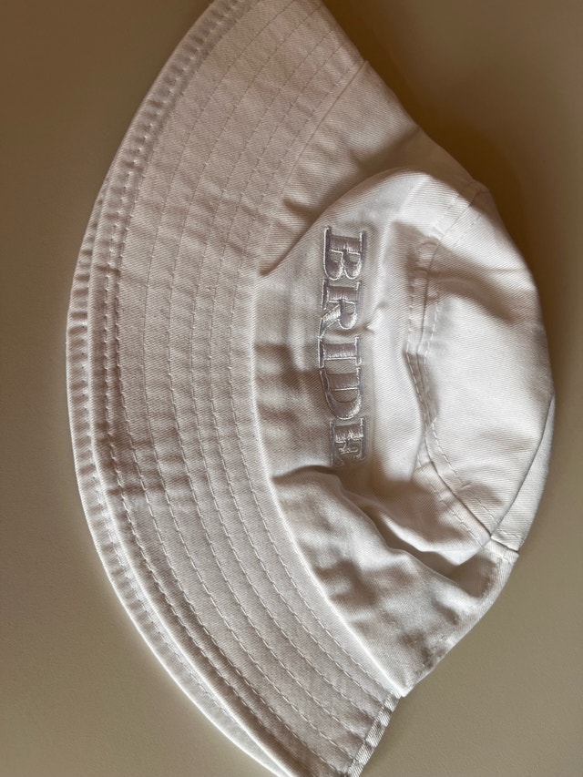 NEW White BRIDE Bucket Hat
