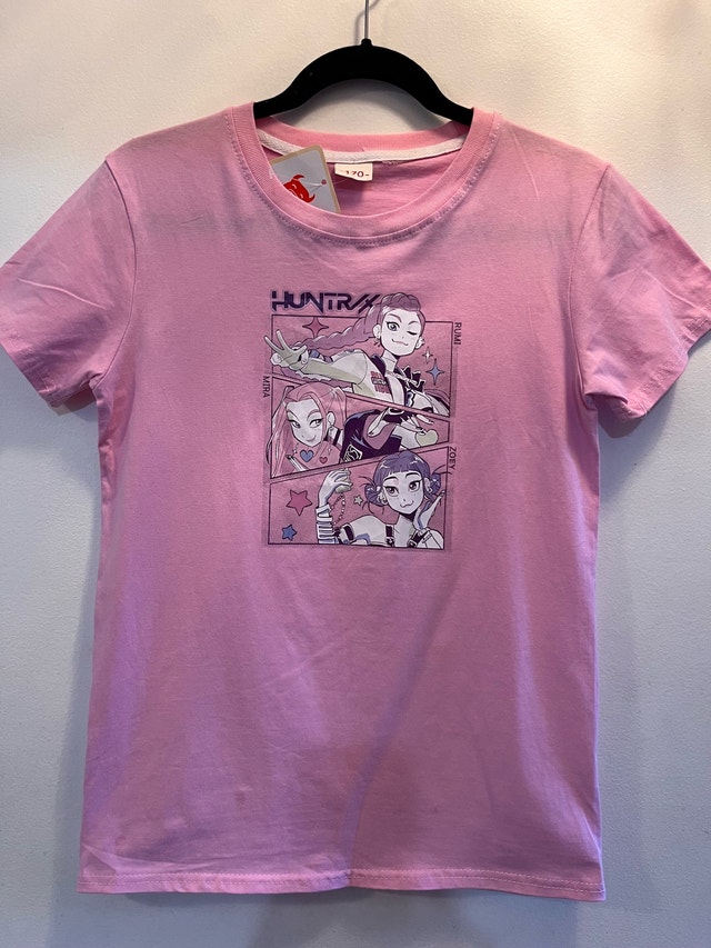 Pink K-Pop Demon Hunters Huntrix T-shirt Size 170cm