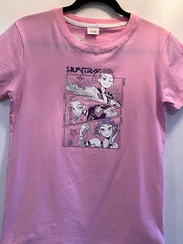 Pink K-Pop Demon Hunters Huntrix T-shirt Size 170cm - photo 2