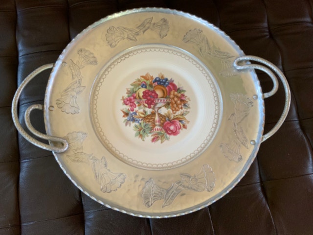 Vintage 22K White Gold Triumph Limoges Imperial Victorian Tray