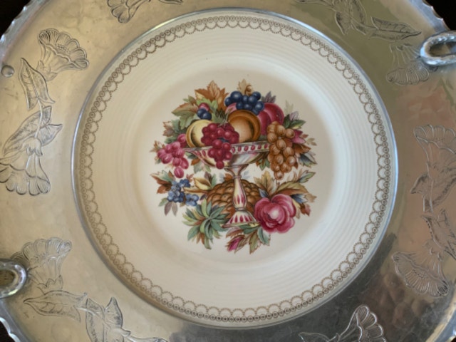 Vintage 22K White Gold Triumph Limoges Imperial Victorian Tray - photo 2