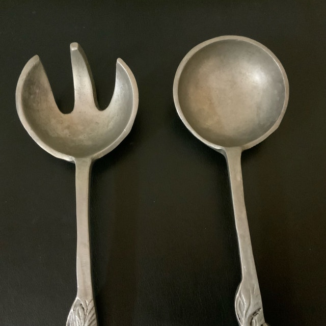 Vintage Metal Spoon and Fork Set - photo 3