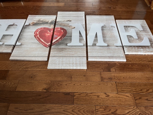 Brand NEW Sealed - 5-Piece "HOME" Canvas Print 29" x 60" - photo 3