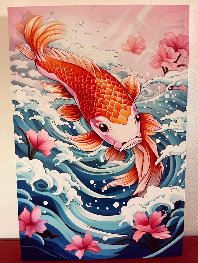 Brand NEW Koi Fish Swimming Canvas Print Lighthouse 24"x36"