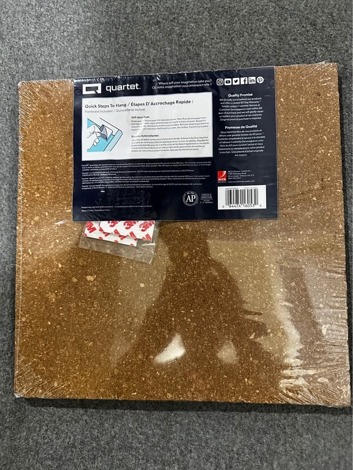 NEW Quartet Cork & Dry-Erase Tiles 2-pack 12x12 in - photo 2
