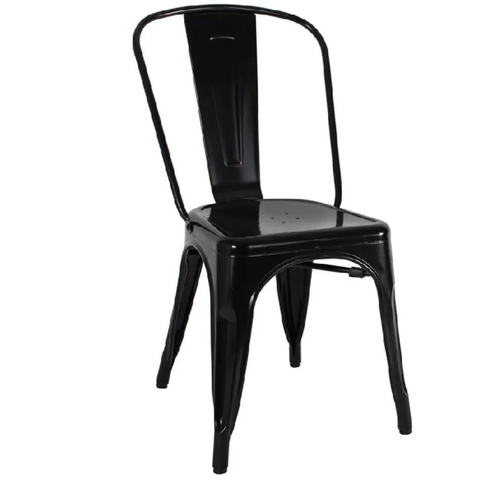Black metal dining chair set of 2 - photo 2