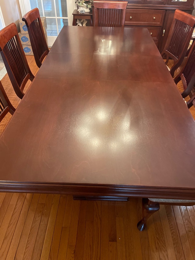 Solid Wood Dining Table with 12 Chairs - Custom Made