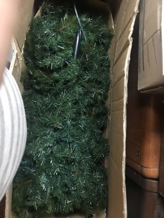 LED Pre lit 8 foot Christmas tree on multi colour LED lights.