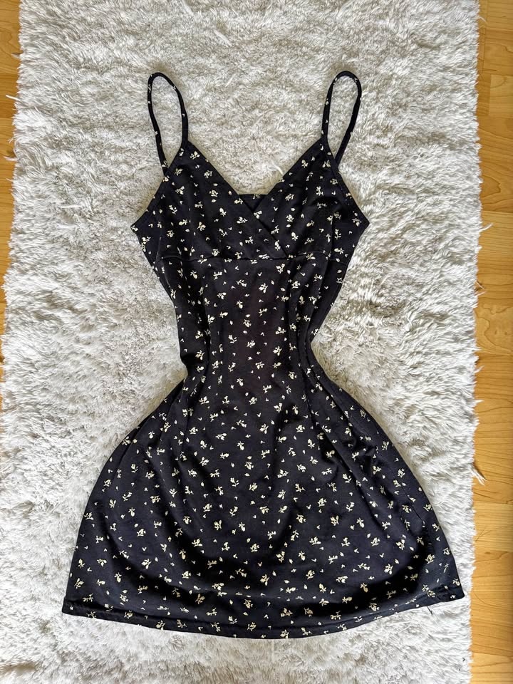 Navy Blue Floral Mini Dress
