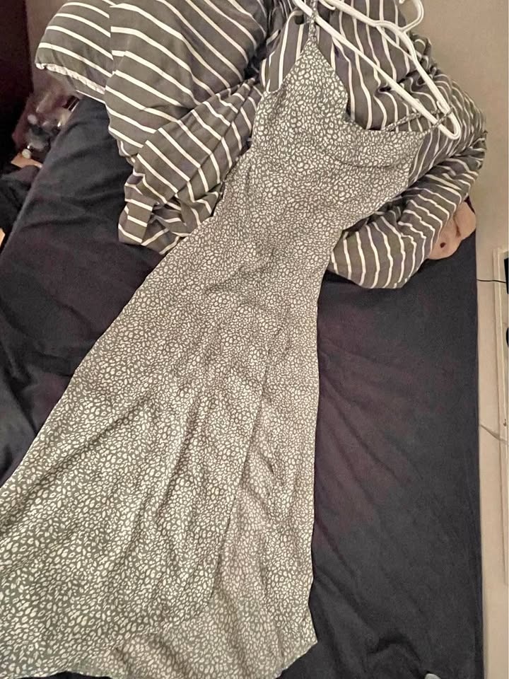 Sage Green Leopard Midi Dress (Oh Polly)