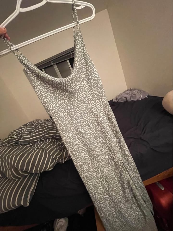 Sage Green Leopard Midi Dress (Oh Polly) - photo 4