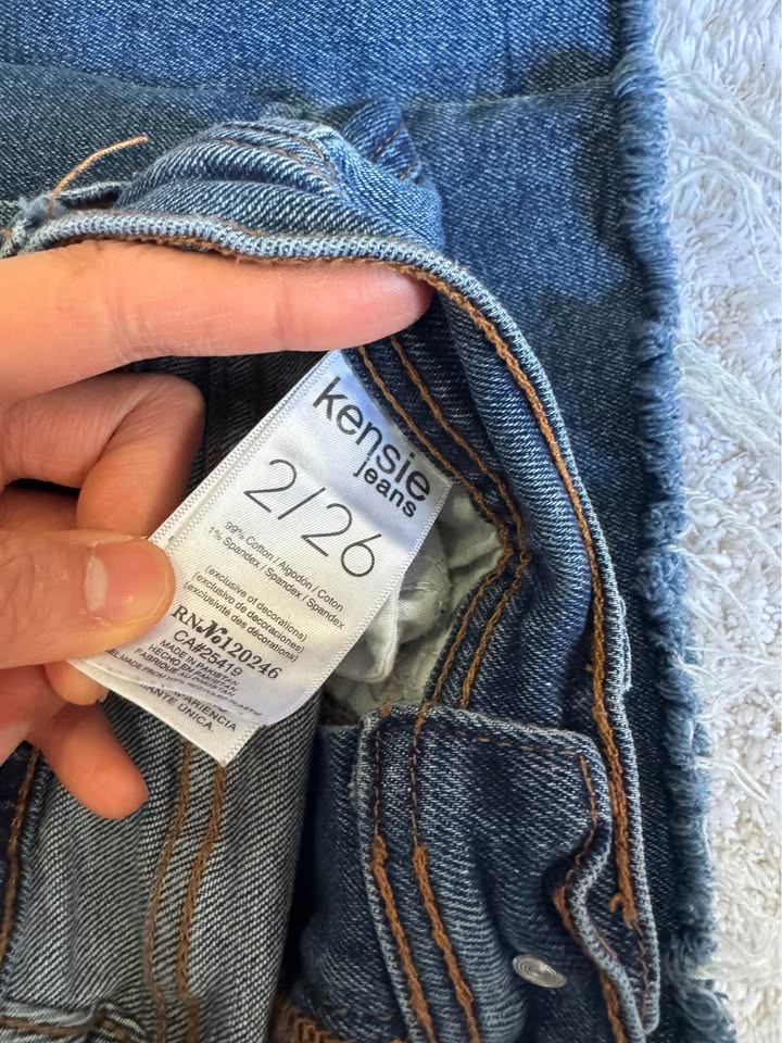Kensie Jeans The Kaya High Rise Wide Leg Raw Hem Denim 2/26 - photo 3