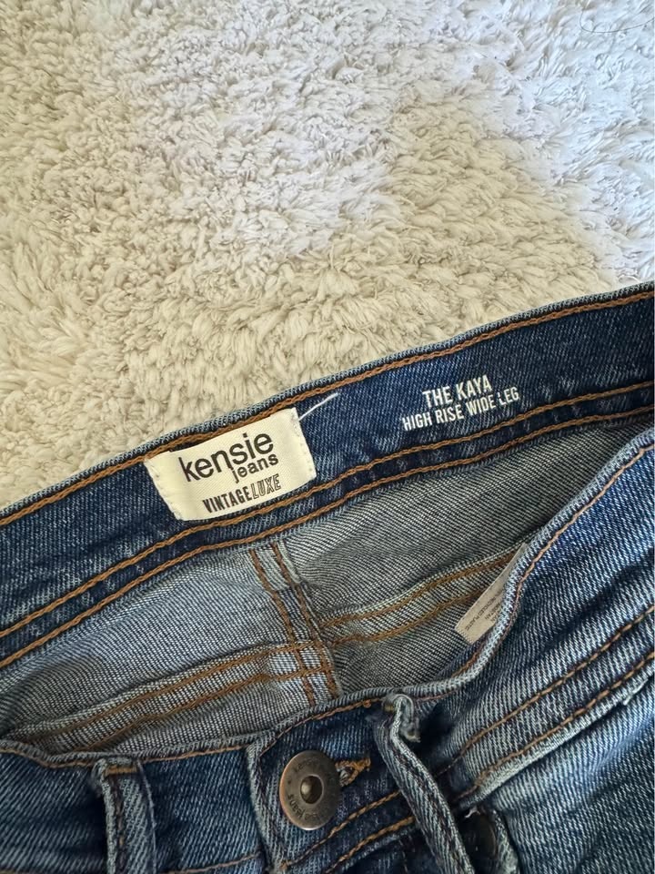 Kensie Jeans The Kaya High Rise Wide Leg Raw Hem Denim 2/26 - photo 4