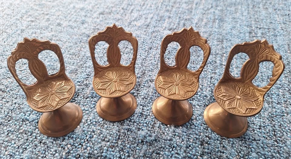 Vintage Miniature Brass Dining Room Set - photo 3