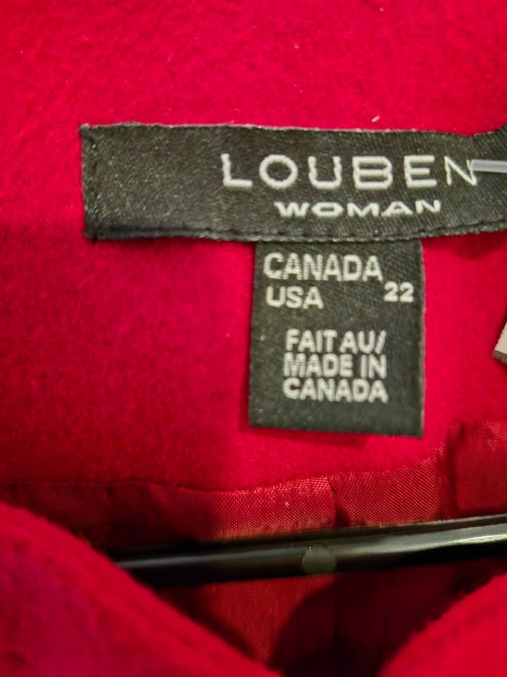 Louben Woman Red Wool Blend Mock Neck Zip Jacket - photo 4