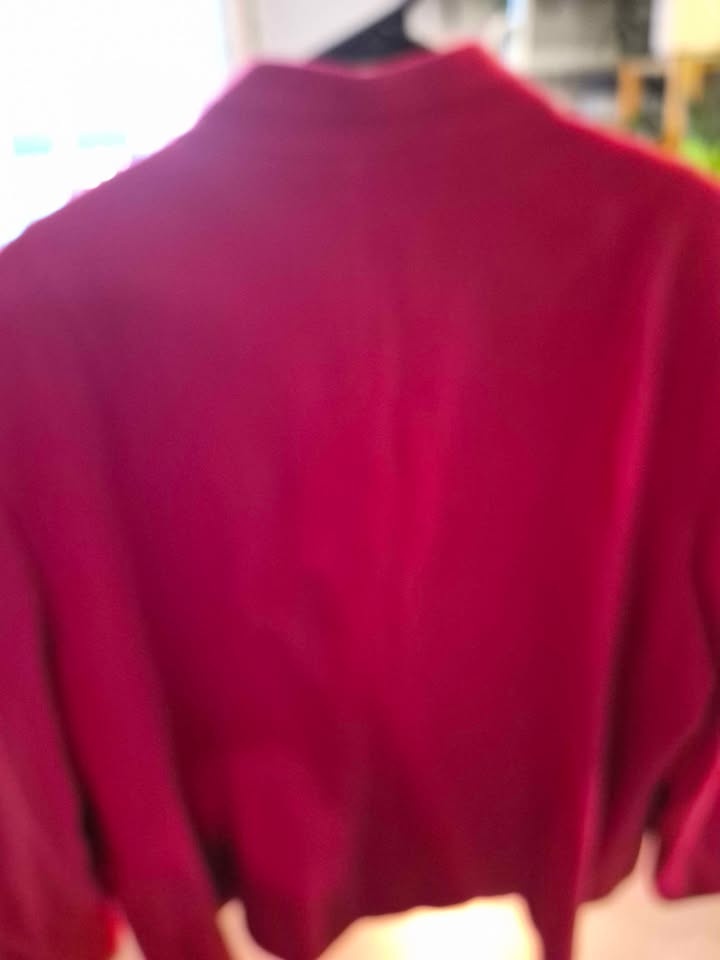 Louben Woman Red Wool Blend Mock Neck Zip Jacket - photo 5