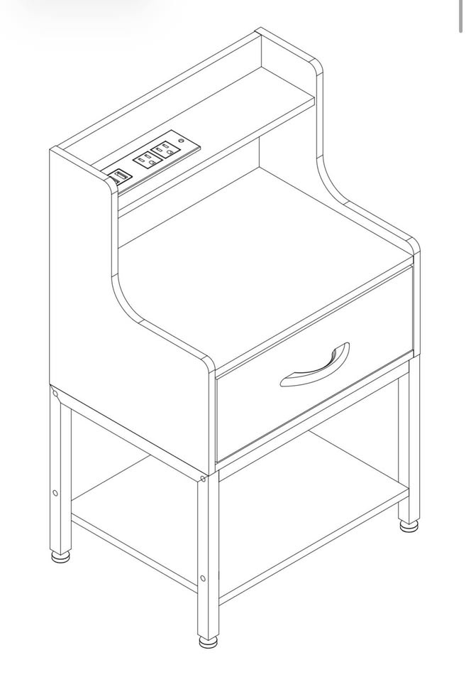 Nightstand with USB Charging Points x 2 - photo 2