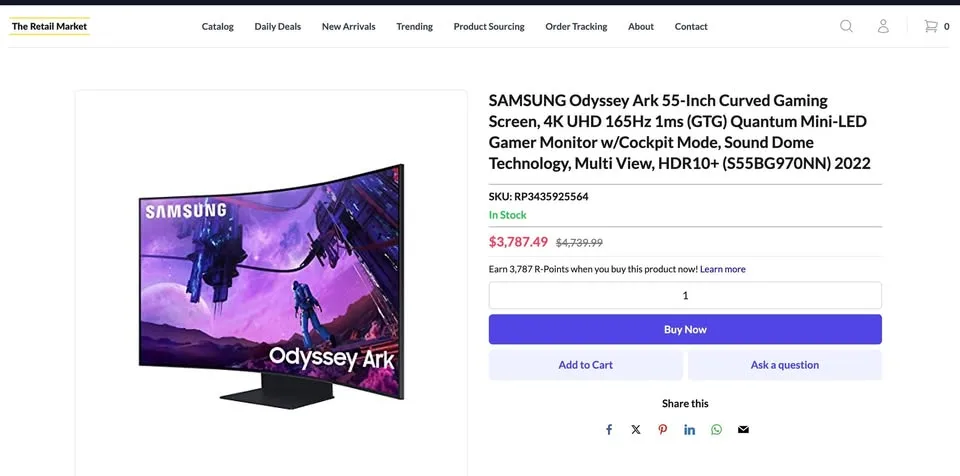 SAMSUNG Odyssey Ark 55-Inch Curved Gaming Screen, 4K image indicator(4)