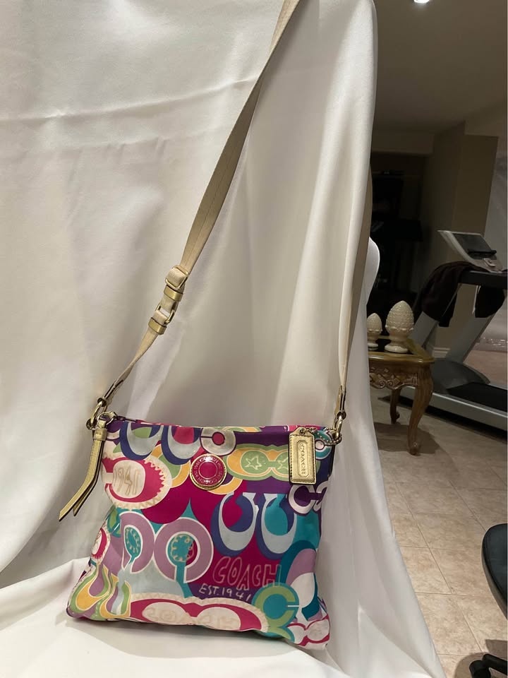 Ladies Purse Coach Vintage Poppy Graffiti Crossbody - photo 3