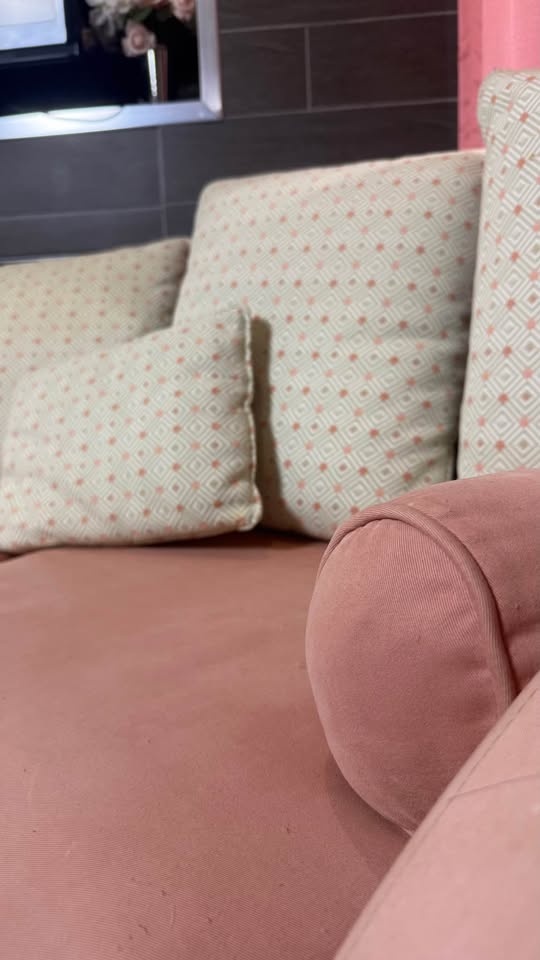 Pink Sectional Sofa with Ottoman - photo 3