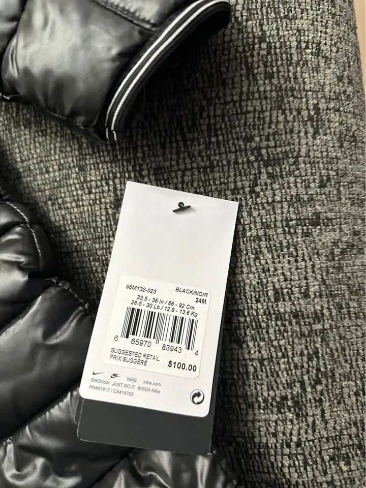 Nike black puffer winter onesie image indicator(2)