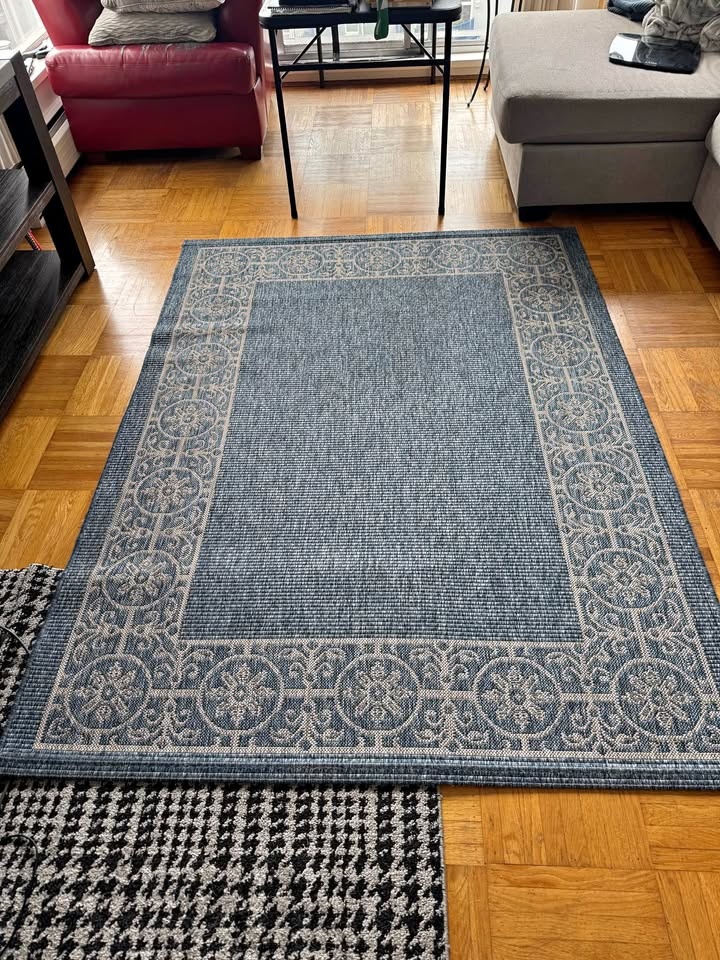 Blue Patterned Area Rug