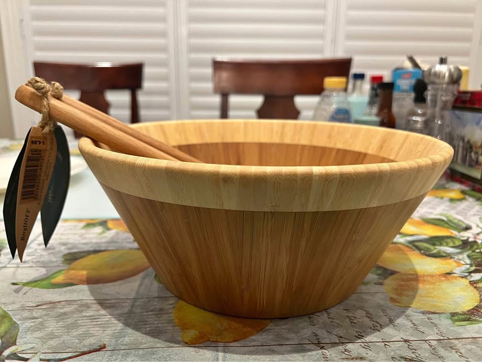 Earth Chef Bamboo Salad Bowl & Spoons