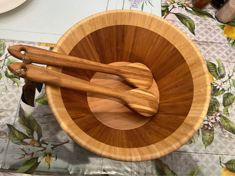 Earth Chef Bamboo Salad Bowl & Spoons - photo 2