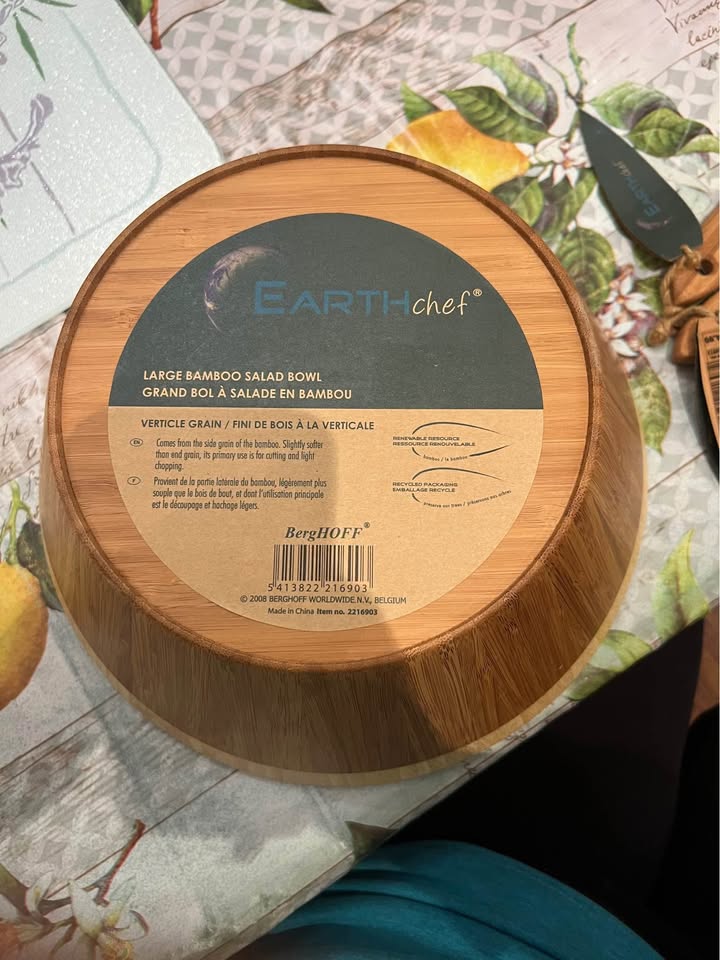 Earth Chef Bamboo Salad Bowl & Spoons - photo 3