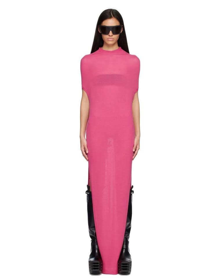Rick Owens Pink Crater Maxi Dress