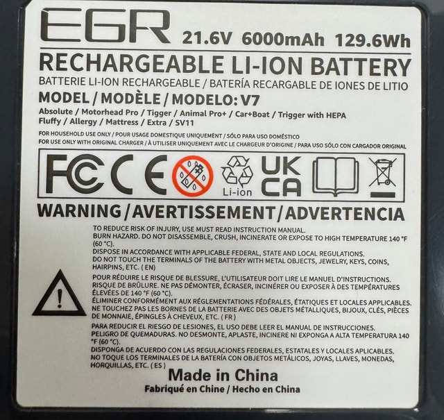 EGR Advanced Battery for Dyson V7/SV11 + Filters & Dock - photo 3