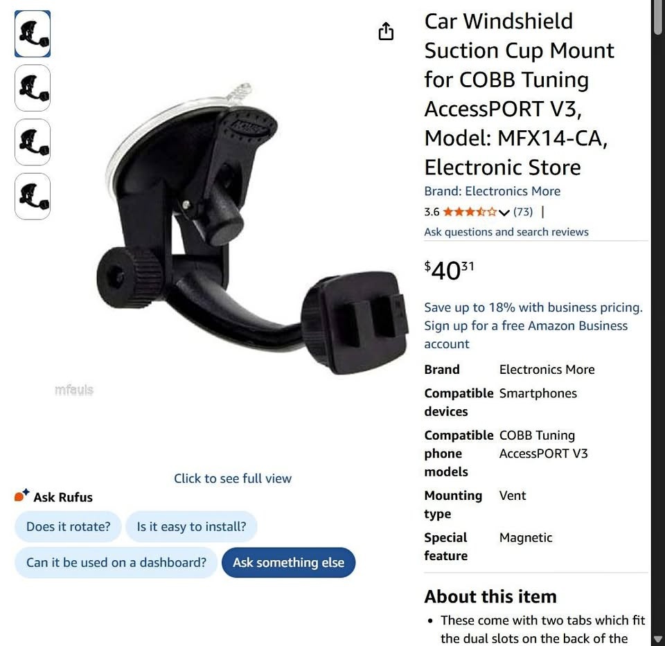 COBB AccessPORT V3 Windshield Mount MFX14-CA