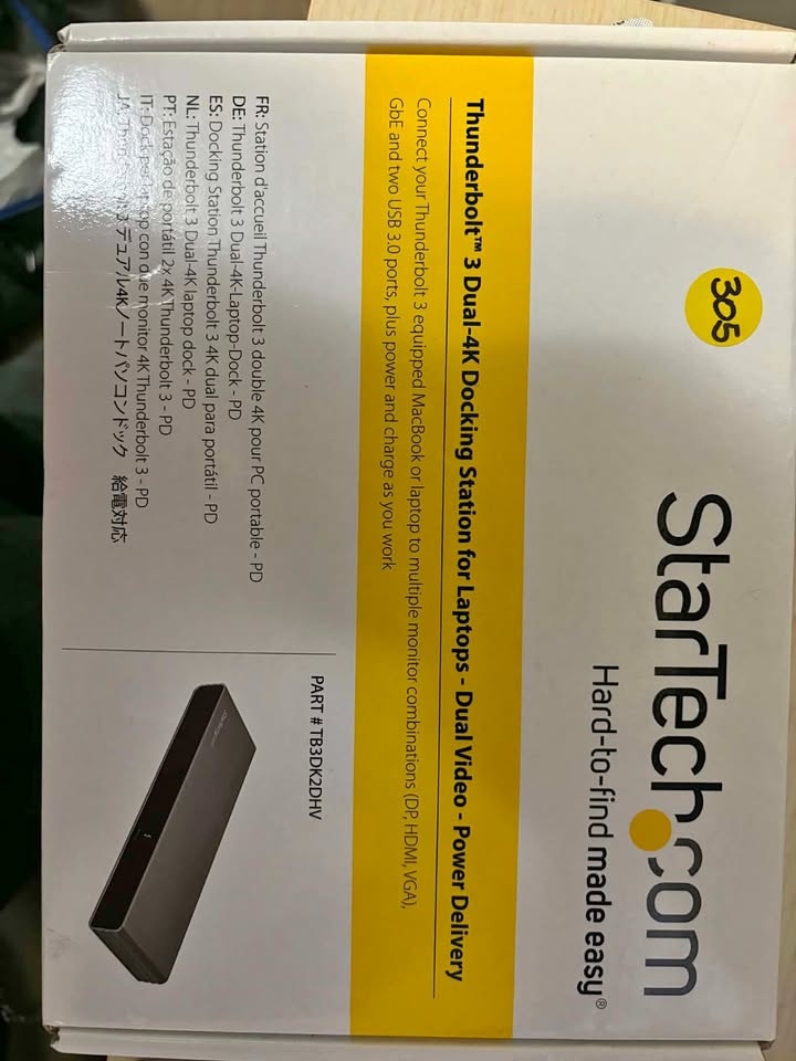 StarTech Thunderbolt 3 Dock TB3DK2DHV Dual 4K Dock