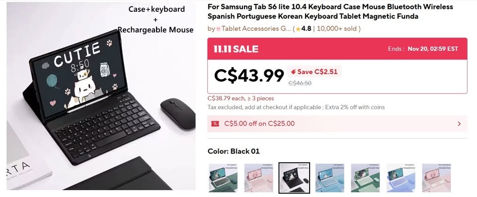Samsung Tab S6 Lite Bundle 64GB S Pen Case Keyboard Mouse - photo 4