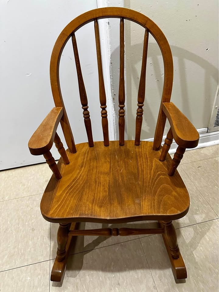 Vintage Children's Wooden Rocking Chair