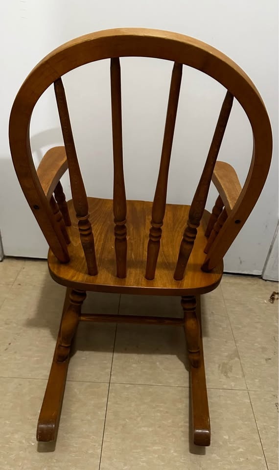 Vintage Children's Wooden Rocking Chair - photo 3