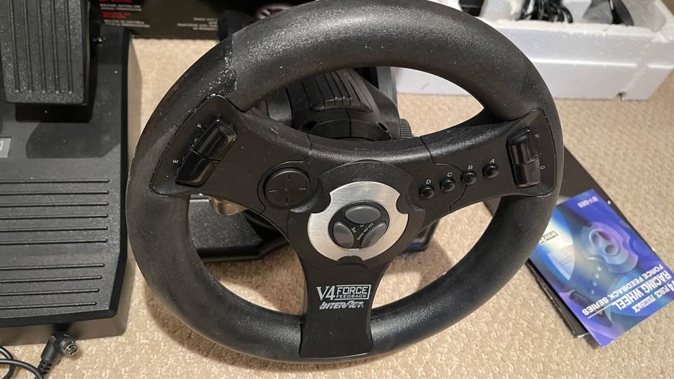 RARE Interact V4 Force Feedback Steering Wheel Pedals PC Games - photo 2