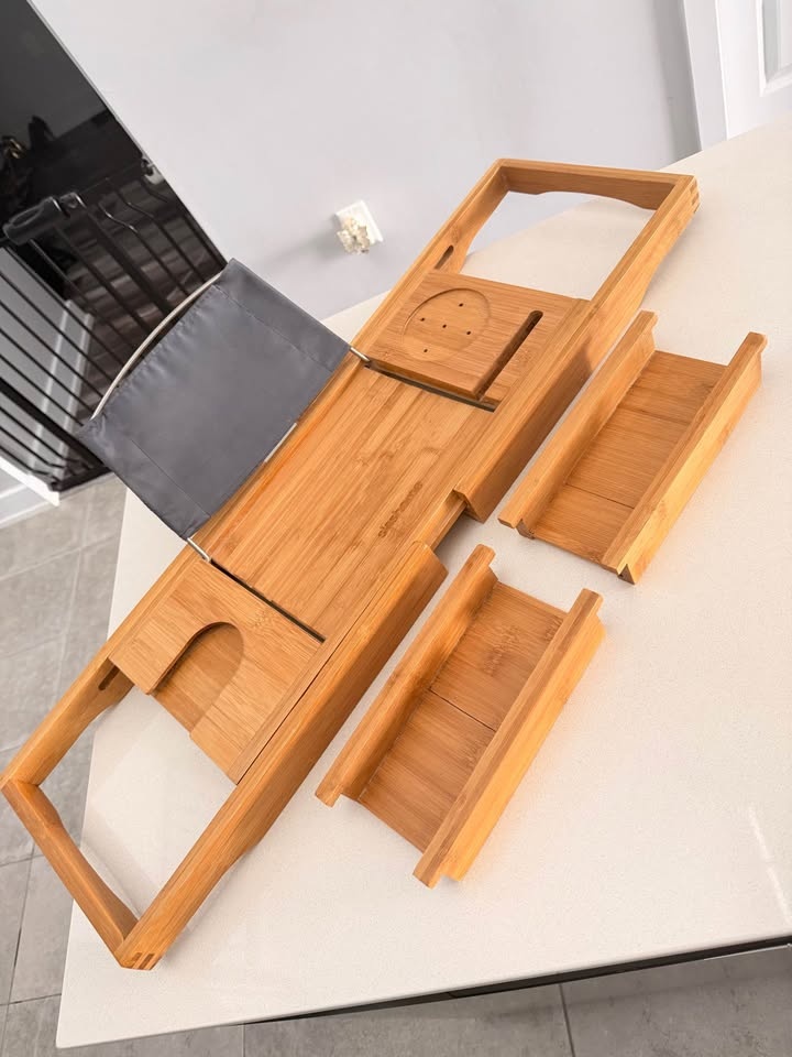 Bamboo Bathtub Caddy Tray - photo 2
