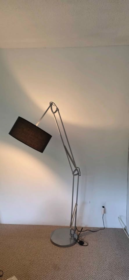 Modern Adjustable Arc Floor Lamp - Satin Steel - photo 2