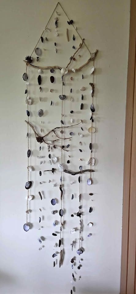 Handcrafted Driftwood & Seashell Wind Chime - Nautical Decor