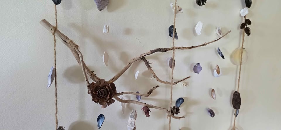Handcrafted Driftwood & Seashell Wind Chime - Nautical Decor - photo 3