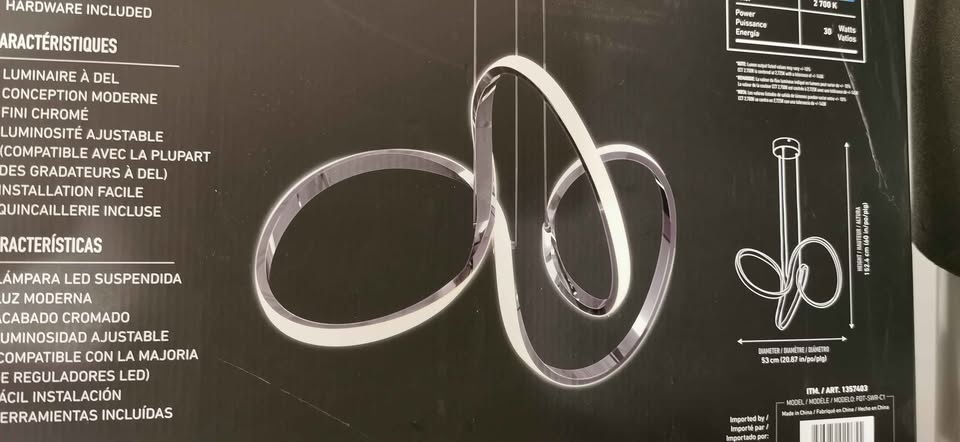 Artika Swirl 30W LED Pendant Light x2 - Chrome - photo 5