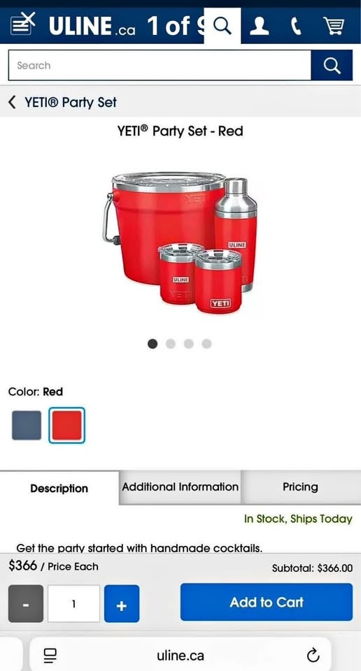 BRAND NEW YETI PARTY SET IN RED
