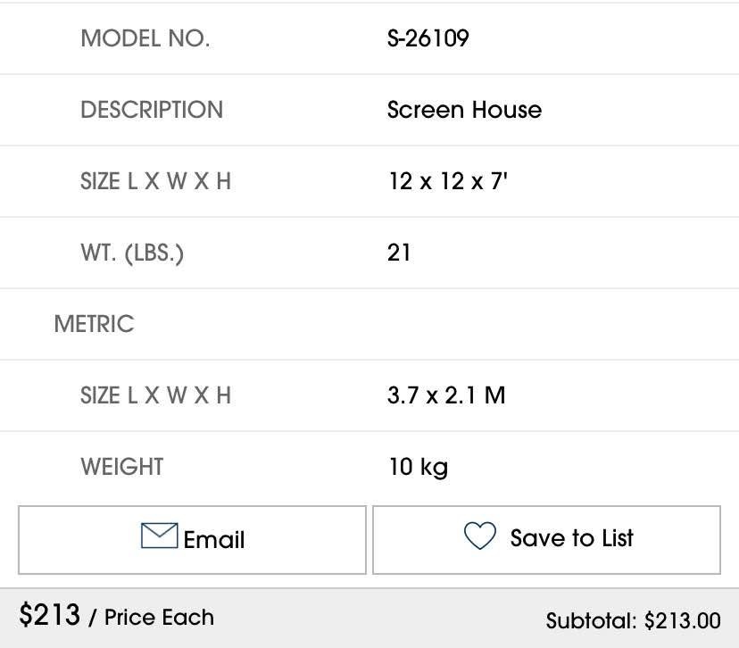ULINE OUTDOOR SCREEN HOUSE   FOR SALE - photo 2