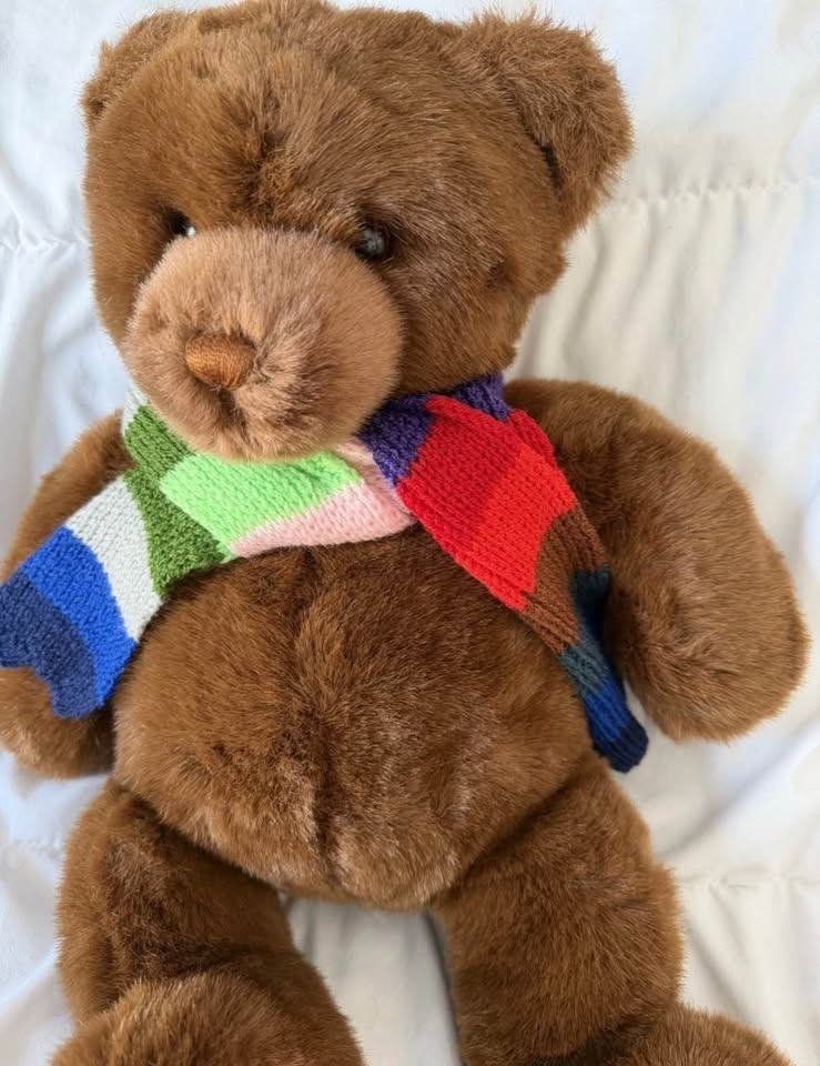 Large Lord & Taylor Teddy Bear Stuffed Plush With Striped Scarf - photo 4