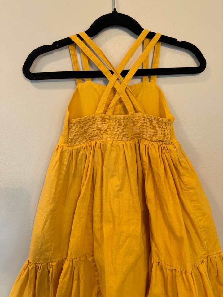 Toddler Girls Size 4 Golden Yellow Pullover Button up Dress $10 - photo 2