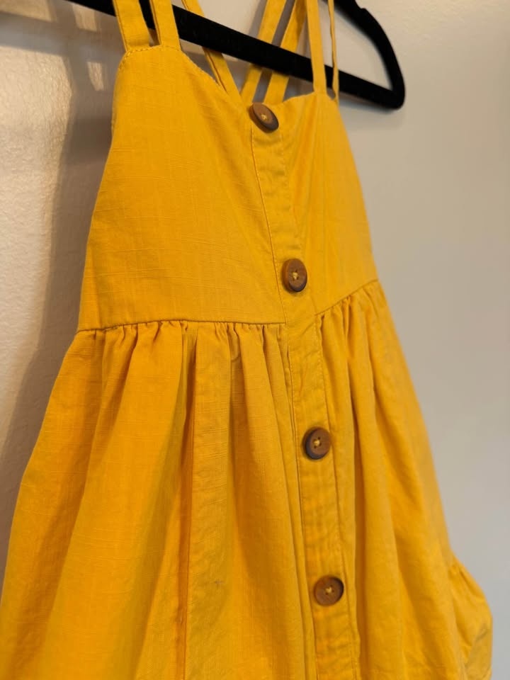 Toddler Girls Size 4 Golden Yellow Pullover Button up Dress $10 - photo 4