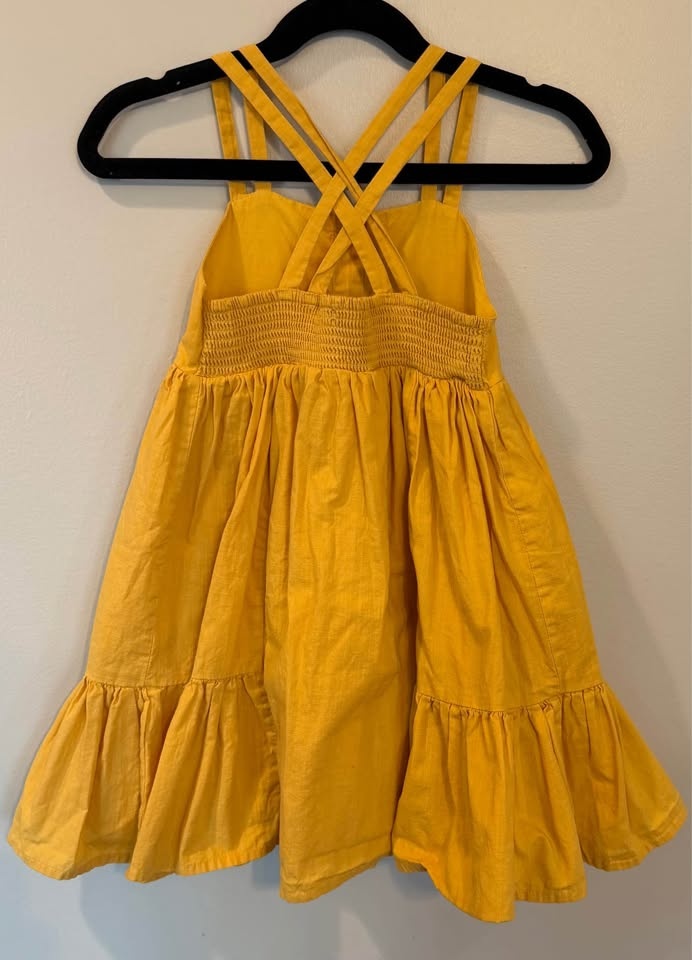 Toddler Girls Size 4 Golden Yellow Pullover Button up Dress $10 - photo 5